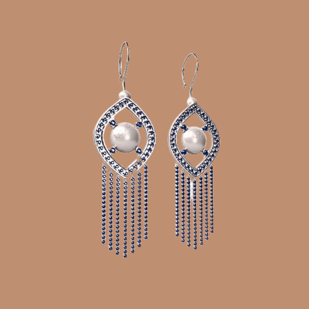 Blue Silver Earring